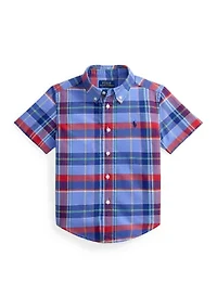 Boys 2-7 Plaid Cotton Oxford Shirt