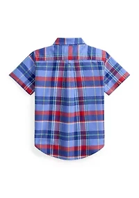 Boys 2-7 Plaid Cotton Oxford Shirt