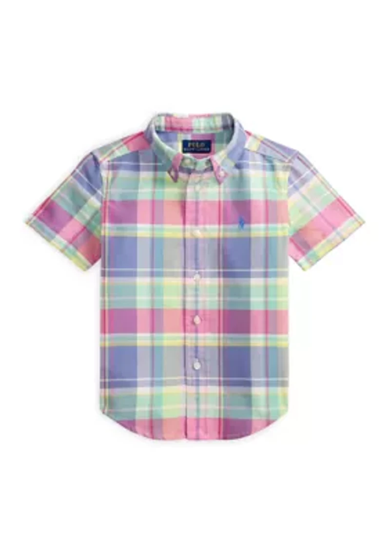 Boys 2-7 Plaid Cotton Oxford Shirt