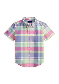 Boys 2-7 Plaid Cotton Oxford Shirt