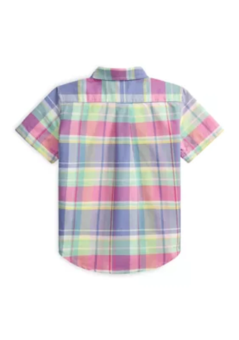 Boys 2-7 Plaid Cotton Oxford Shirt