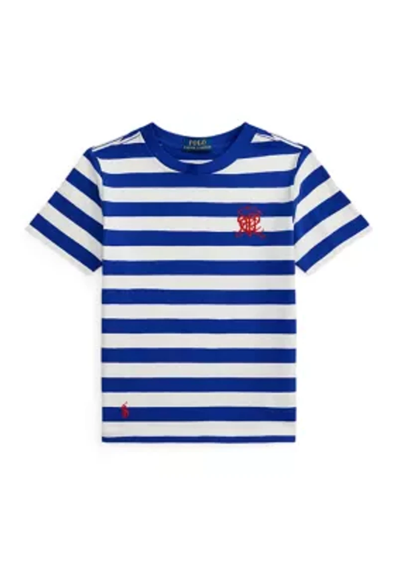 Boys 4-7 Crest Striped Cotton T-Shirt