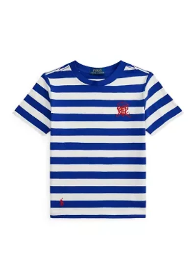 Boys 4-7 Crest Striped Cotton T-Shirt