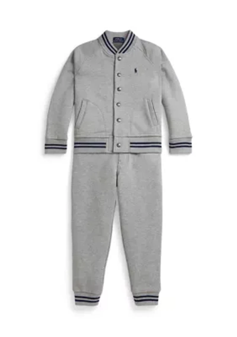Boys 2-7 Fleece Baseball Jacket & Jogger Pants Set
