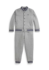 Boys 2-7 Fleece Baseball Jacket & Jogger Pants Set