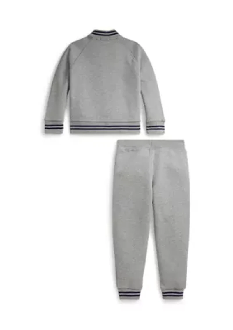 Boys 2-7 Fleece Baseball Jacket & Jogger Pants Set