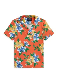 Boys - Floral-Print Cotton Jersey Polo Shirt