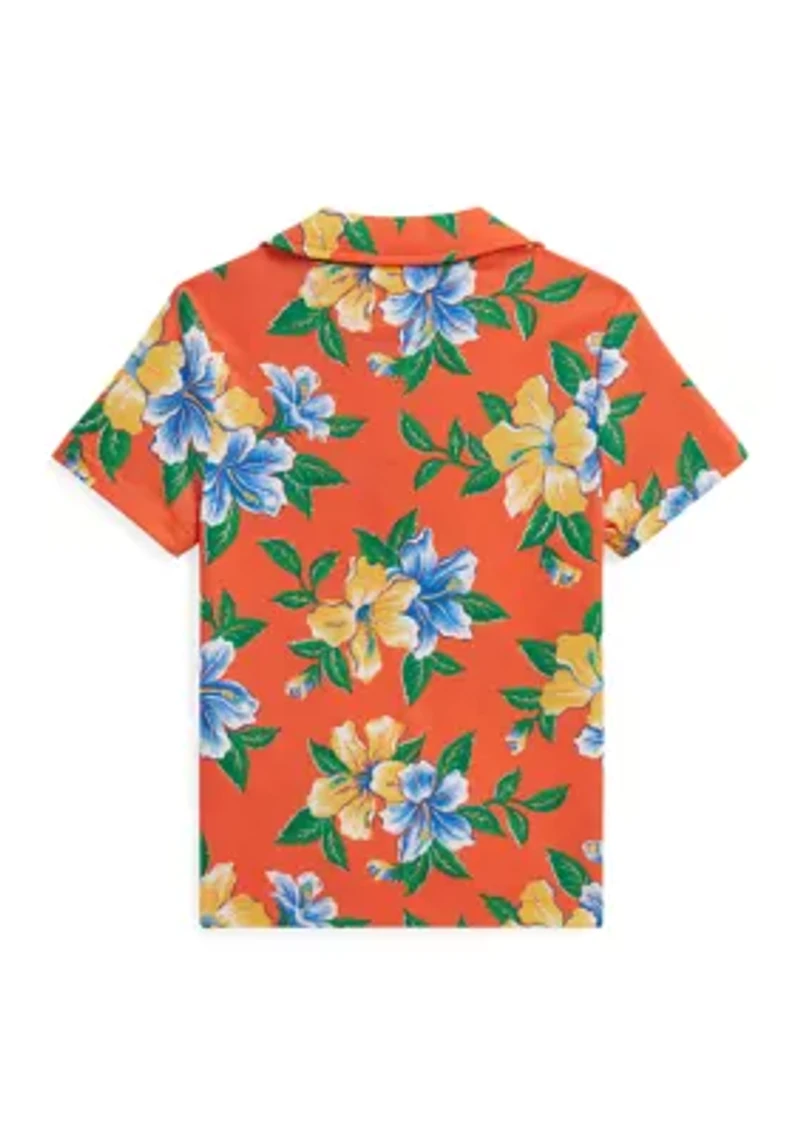Boys - Floral-Print Cotton Jersey Polo Shirt