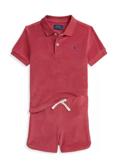 Boys 2-7 Terry Polo Shirt & Shorts Set