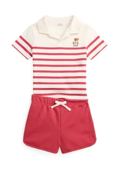 Boys 2-7 Polo Bear Shirt & Terry Shorts