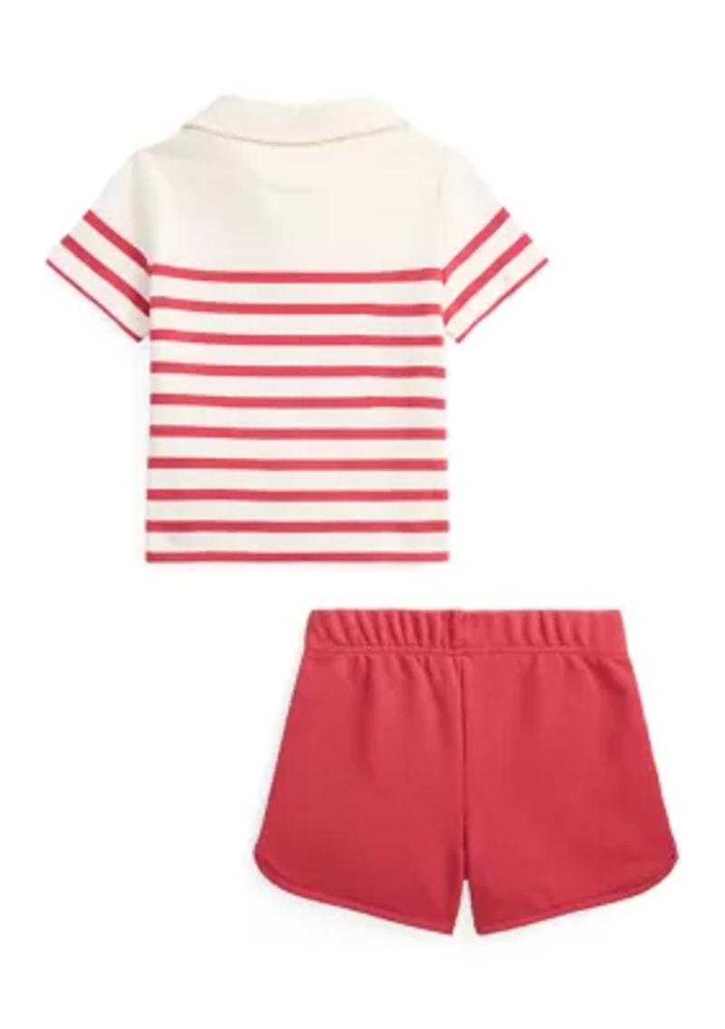 Boys 2-7 Polo Bear Shirt & Terry Shorts