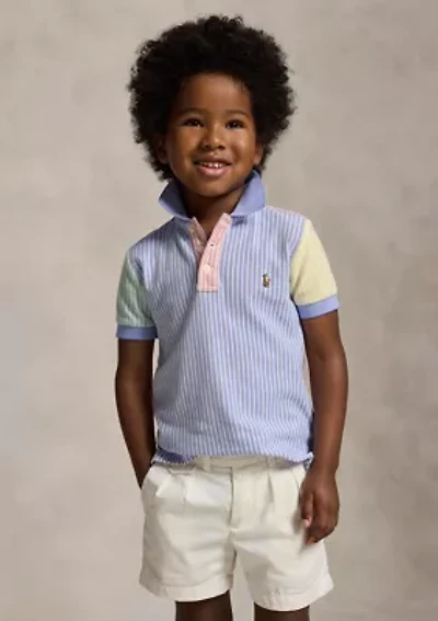 Boys 2-7 Striped Oxford Mesh Polo Shirt