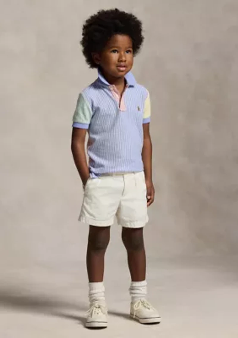Boys 2-7 Striped Oxford Mesh Polo Shirt