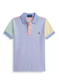 Boys 2-7 Striped Oxford Mesh Polo Shirt