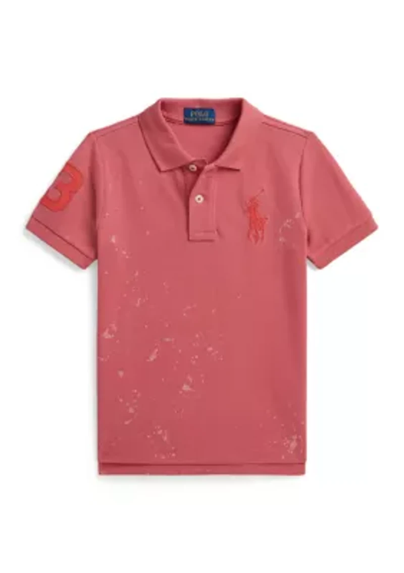 Boys 2-8 Big Pony Paint-Print Mesh Polo Shirt