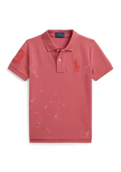 Boys 2-8 Big Pony Paint-Print Mesh Polo Shirt