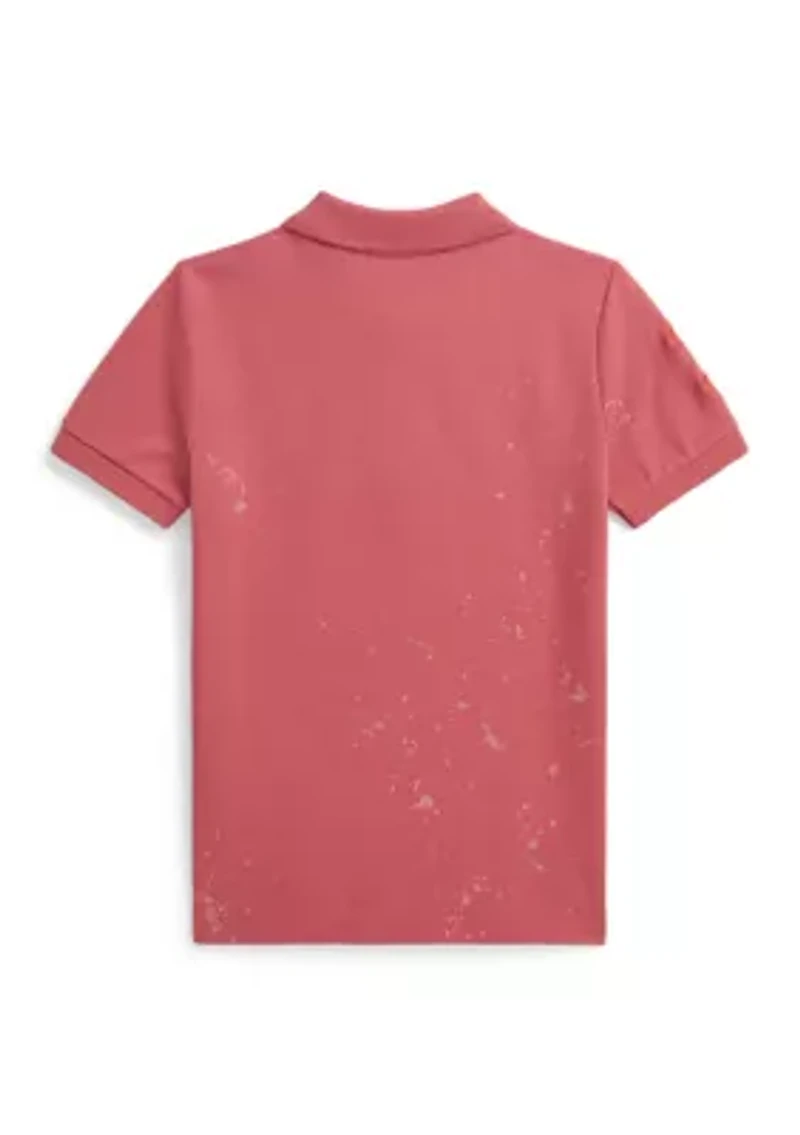 Boys 2-8 Big Pony Paint-Print Mesh Polo Shirt