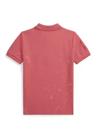Boys 2-8 Big Pony Paint-Print Mesh Polo Shirt