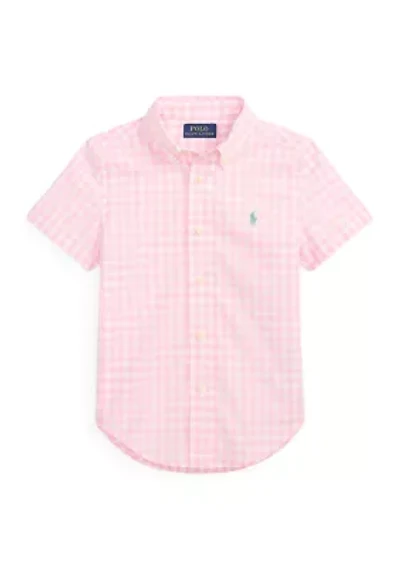 Boys 2-7 Gingham Cotton Poplin Shirt