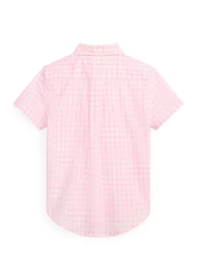 Boys 2-7 Gingham Cotton Poplin Shirt