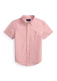 Boys - Striped Cotton Seersucker Shirt