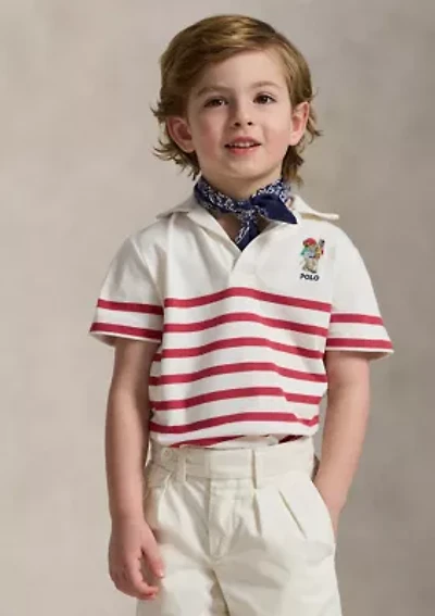 Boys 4-7 Polo Bear Striped Cotton Shirt