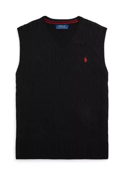 Boys 8-20 Cable Knit Cotton Sweater Vest