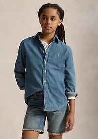 Boys 8-20 Cotton Chambray Shirt