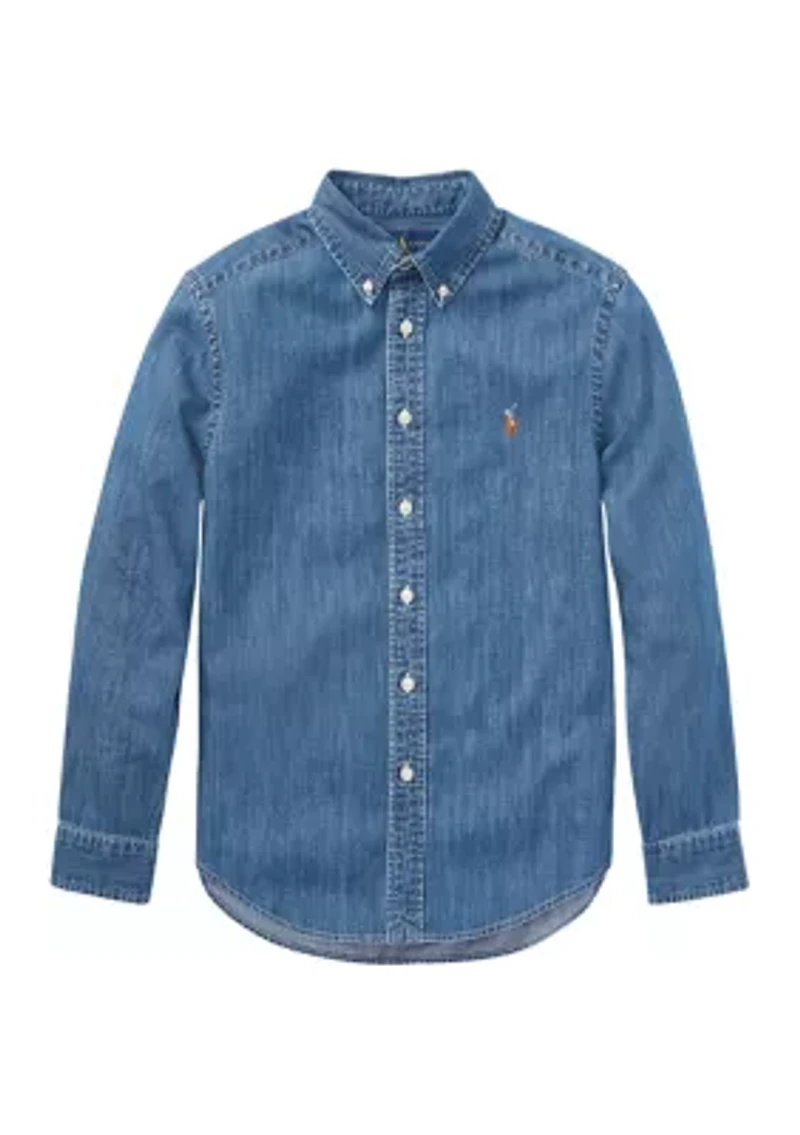 Boys 8-20 Cotton Chambray Shirt