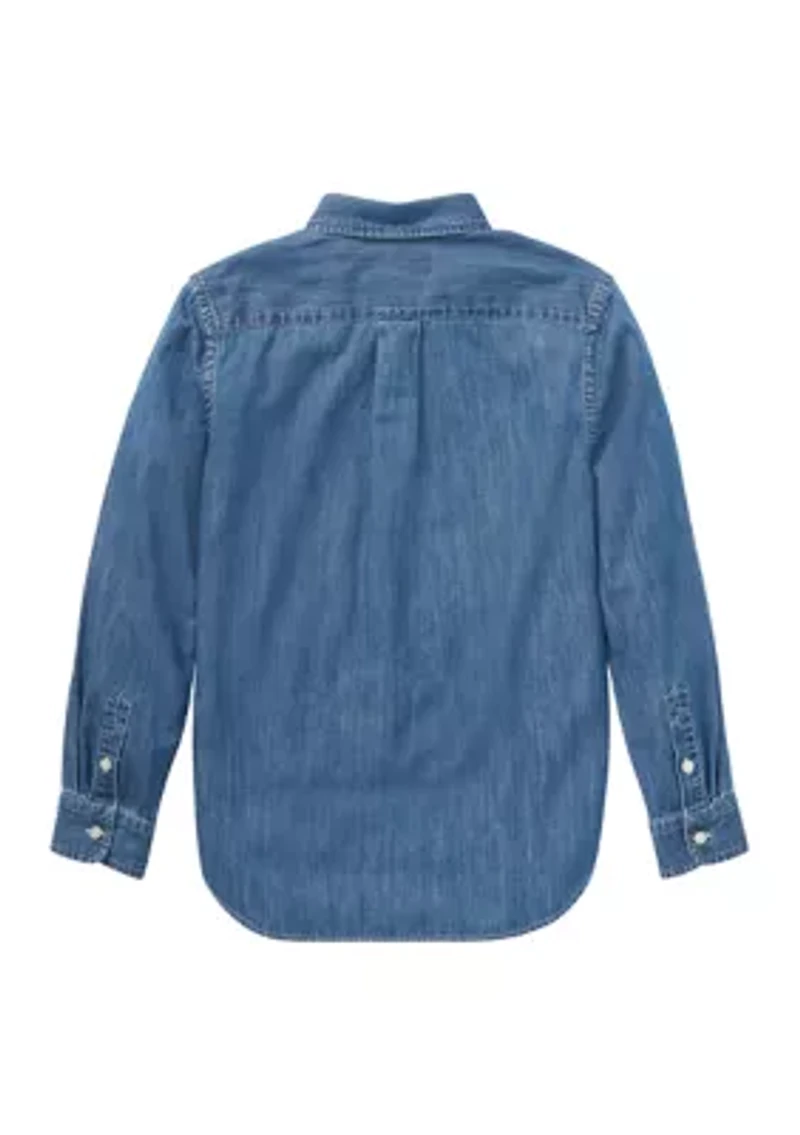 Boys 8-20 Cotton Chambray Shirt