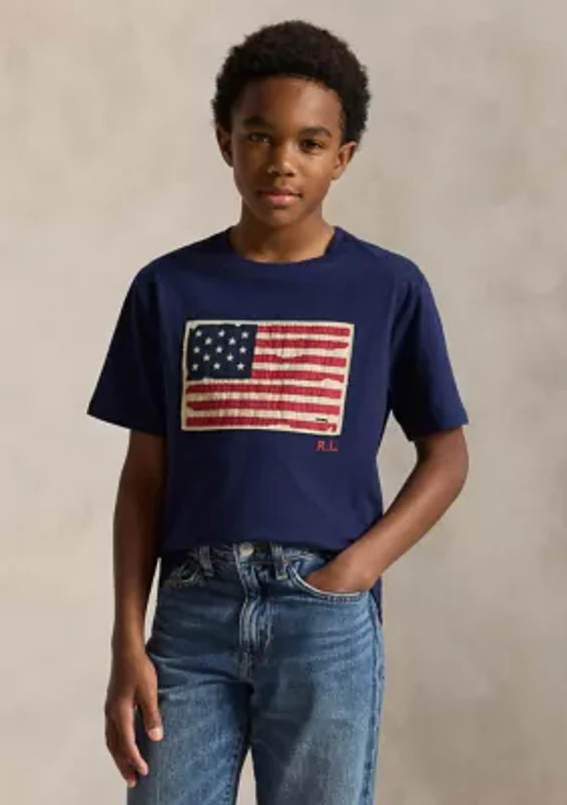 Boys 8-20 Flag Cotton Jersey Shirt