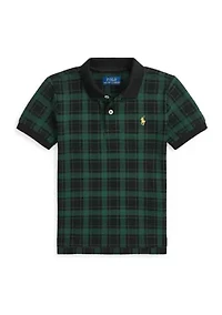 Boys 8-20 Buffalo Check Cotton Mesh Polo Shirt