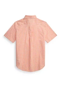 Boys 8-20 Gingham Cotton Poplin Short-Sleeve Shirt
