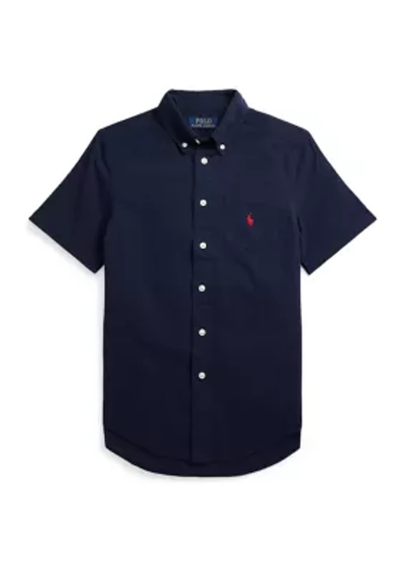 Boys - Cotton Seersucker Short Sleeve Shirt