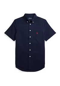 Boys - Cotton Seersucker Short Sleeve Shirt