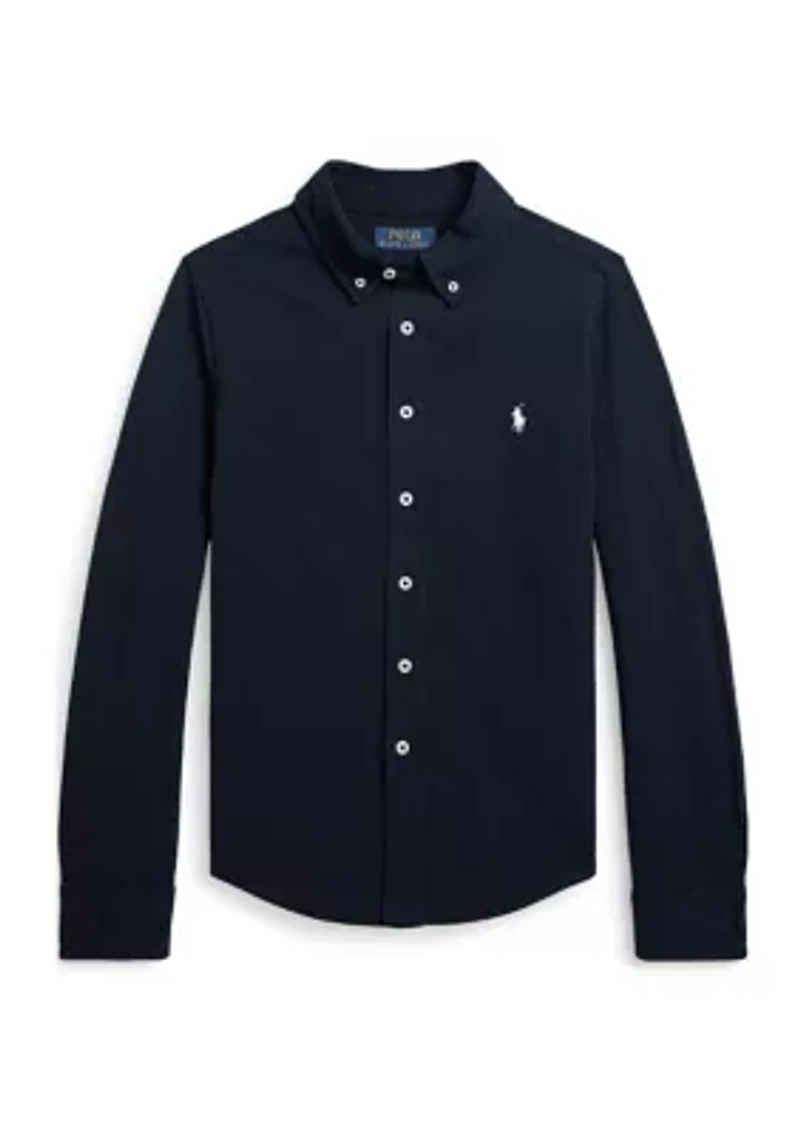 Boys 8-20 Featherweight Cotton Mesh Shirt