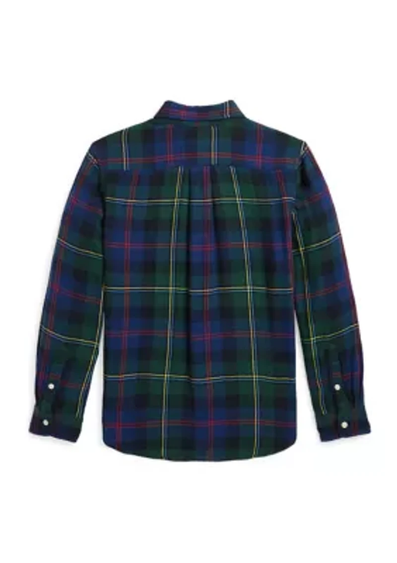 Boys 8-20 Buffalo Check Double Faced Cotton Shirt