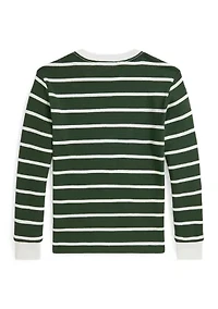 Boys 8-20 Striped Waffle Cotton Long-Sleeve T-shirt