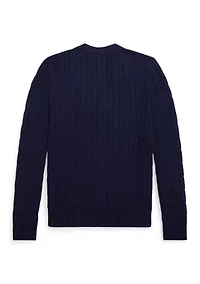 Boys 8-20 Cable-Knit Cotton V-Neck Cardigan