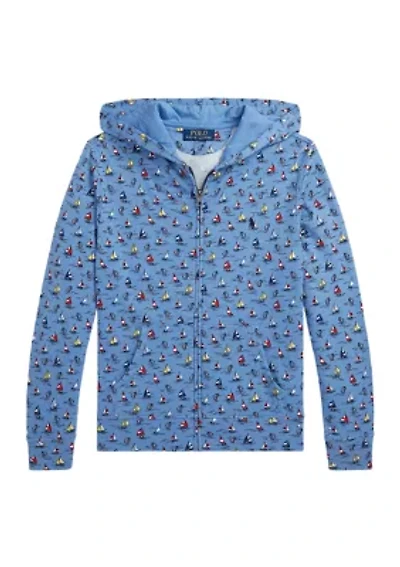 Boys 8-20 Sailboat Print Spa Terry Full Zip Hoodie