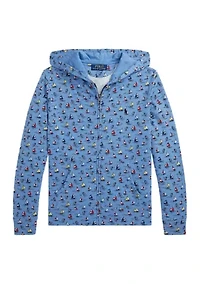 Boys 8-20 Sailboat Print Spa Terry Full Zip Hoodie
