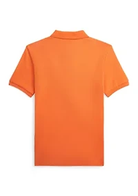 Boys 8-20 Fish Embroidered Cotton Mesh Polo Shirt