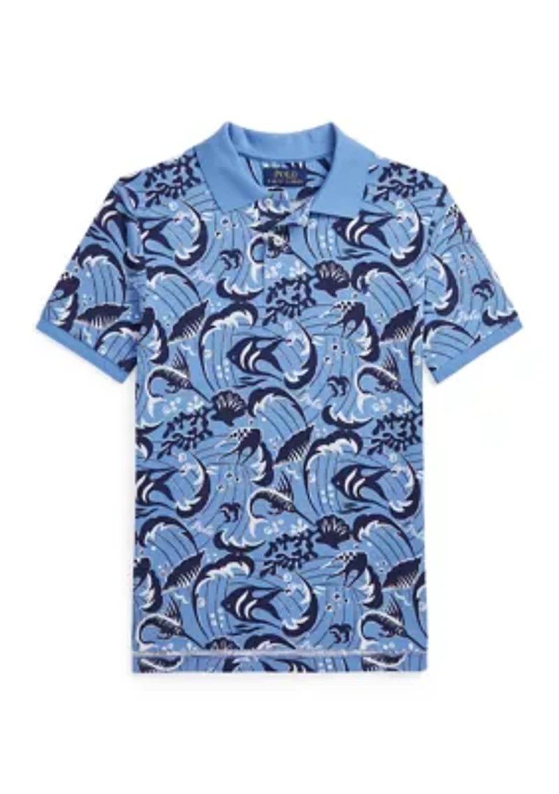 Boys 8-20 Reef Print Cotton Mesh Polo Shirt