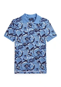 Boys 8-20 Reef Print Cotton Mesh Polo Shirt