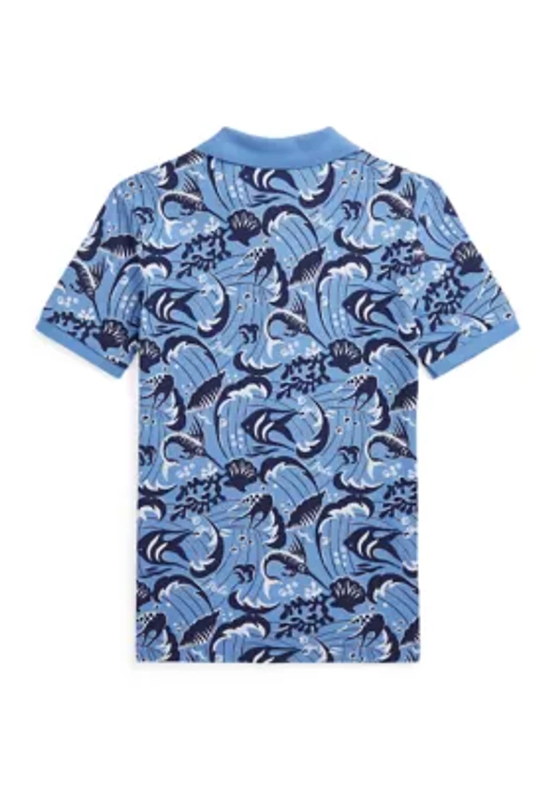 Boys 8-20 Reef Print Cotton Mesh Polo Shirt