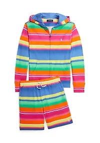 Boys 8-20 Striped Spa Terry Full Zip Hoodie