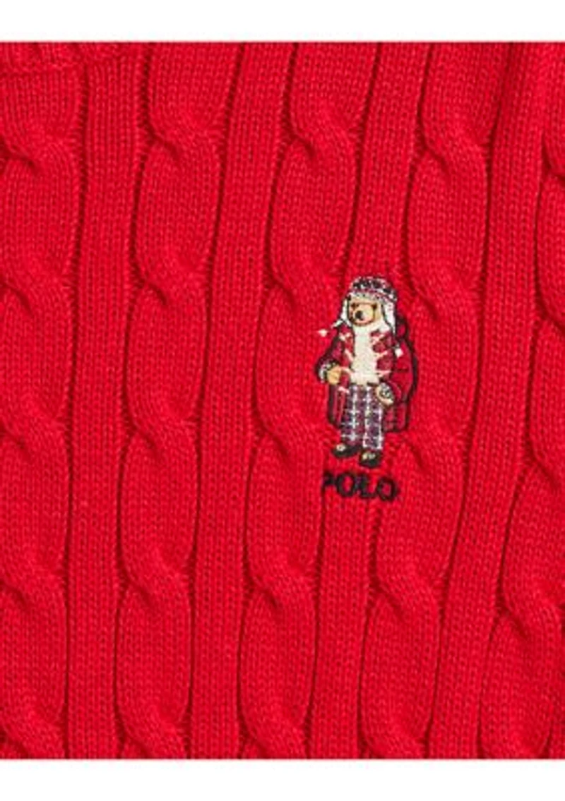 Boys 8-20 Polo Bear Cable Knit Cotton Sweater