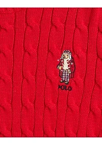 Boys 8-20 Polo Bear Cable Knit Cotton Sweater