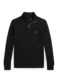 Boys 8-20 Cotton Interlock Quarter Zip Pullover Sweatshirt