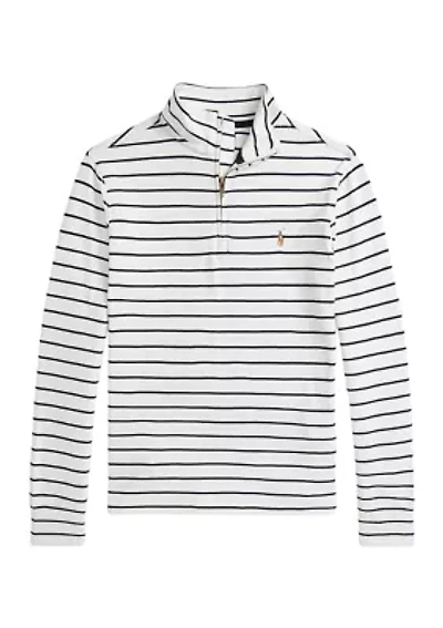 Boys 8-20 Striped Cotton 1/4 Zip Pullover